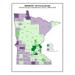 Minnesota County Change Map (2000 to 2010 Census) - Laminated Poster Print -12 Inch by 18 Inch with Bright Colors and Vivid Imagery