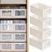 Chunhong 4 Pack Linen Storage Bins Storage Containers for Organizing Clothing Jeans Toys Books Shelves Closet Wardrobe - Closet Organizers and Storage Large Storage Boxes Baskets with Window