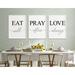 Set Of 3 Prints Eat Well Pray Often Love Always Poster Wall Art Canvas Painting For Dining Room Kitchen Wall Decor With Inner Frame