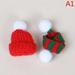 Qyiloy 2Pcs Xmas Mini Scarf Hat Decor Doll Clothes Accessory Christmas Party Ornament