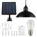 Solar Pendant Light Stylish Metal Shade Solar Powered Pendant Light Outdoor Hanging Solar Powered Sensitive Shed Lights E27 Bulb Included for Home Garden Balcony and Shed Lighting