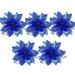 5 pieces 13.2cm size Christmas Glitter Poinsettia Flowers Wedding Artificial Flowers Christmas Decorations Christmas tree New Year Home Outdoor Decoration