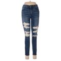 American Eagle Outfitters Jeans - Mid/Reg Rise Skinny Leg Denim: Blue Bottoms - Women's Size 6 - Dark Wash