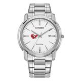 Men's Citizen Watch Silver Keene State Owls Eco-Drive White Dial Stainless Steel