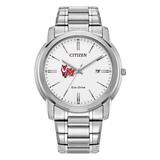 Men's Citizen Watch Silver Marist Red Foxes Eco-Drive White Dial Stainless Steel