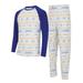 Men's Concepts Sport White/Powder Blue Los Angeles Chargers Tinsel Raglan Long Sleeve T-Shirt & Pants Sleep Set