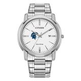 Men's Citizen Watch Silver Case Western Reserve Spartans Eco-Drive White Dial Stainless Steel