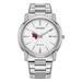 Men's Citizen Watch Silver Saginaw Valley State Cardinals Eco-Drive White Dial Stainless Steel