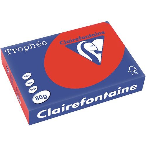 Clairefontaine DIN A4 Farbiges Papier Rot 80 g/m² Matt 500 Blatt Image