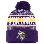 Youth New Era Purple Minnesota Vikings Striped Cuffed Knit Hat with Pom