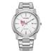 Men's Citizen Watch Silver Worcester Polytechnic Institute Engineers Eco-Drive White Dial Stainless Steel