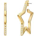 Lulu & Jane - Ohrstecker Stern Metall-Legierung verziert mit Kristallen von Swarovski® in Gelbgold Ohrringe Damen