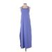 Athleta Casual Dress - A-Line Square Sleeveless: Blue Solid Dresses - Women's Size 2X-Small