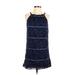 Chelsea & Violet Casual Dress - Shift Halter Sleeveless: Blue Dresses - Women's Size X-Small