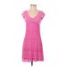 Athleta Casual Dress - Mini Scoop Neck Short sleeves: Pink Dresses - Women's Size X-Small