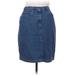 Lands' End Denim Skirt: Blue Solid Bottoms - Women's Size 8