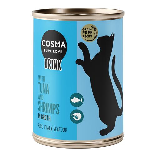 12x 100g Cosma Drink Thunfisch und Shrimps Katzenfutter nass