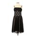 White House Black Market Cocktail Dress - Party Square Sleeveless: Black Print Dresses - Women's Size 6