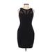 Guess Cocktail Dress - Sheath Crew Neck Sleeveless: Black Print Dresses - Women's Size 6