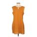 Shein Casual Dress - Shift Keyhole Short sleeves: Orange Dresses - Women's Size 8