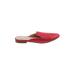 Banana Republic Mule/Clog: Slip-on Stacked Heel Casual Red Print Shoes - Women's Size 7 1/2 - Almond Toe