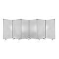 Benjara , 6 Accordion Style 6 Panel PVC Upholstered Metal Screen w/ Casters in Gray | 71 H x 212 W x 6 D in | Wayfair BM220186