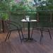 17 Stories Moraal Round Aluminum Indoor-Outdoor Table Set w/ 2 Slat Back Chairs Metal in Black | 27.25" H x 23.5" W x 23.5" D | Wayfair