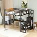 Harriet Bee Evannah Twin Over Triple Bunk Bed w/ Storage Wood in Black | 77.81 H x 48 W x 94 D in | Wayfair 515D1E5C7D5142338305F4E40F5A1772