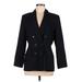 Le Suit Blazer Jacket: Below Hip Black Stripes Jackets & Outerwear - Women's Size 8 Petite