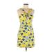 Topshop Casual Dress - Sheath: Yellow Print Dresses - Women's Size 6