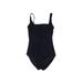 Calvin Klein One Piece Swimsuit: Black Print Swimwear - Women's Size 6