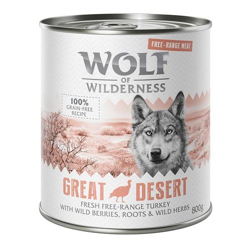 24 x 800g Great Desert – Freiland-Pute Wolf of Wilderness Hundefutter nass