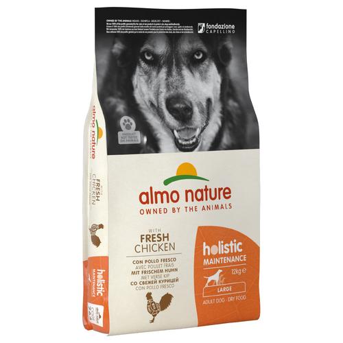 12kg Holistic: Adult Huhn & Reis Large Almo Nature Hundefutter Trocken - 1kg gratis!