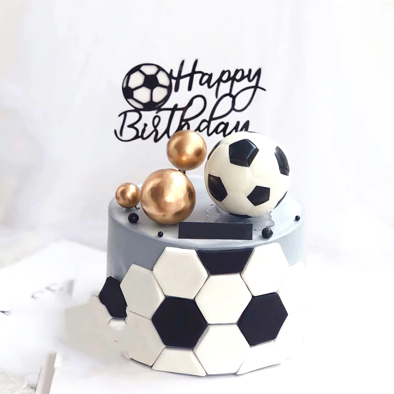 ins Calcio Topper per torta di buon compleanno Tema basket Topper per torta in acrilico per bambini Decorazione per torta per festa di compleanno Baby shower