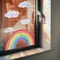 Colorful Rainbow Clouds Window Sticker Rainbow Glass Windows Decor Wall Decals Home Decoration Self