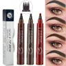 5-Color Four-Pronged Eyebrow Pencil Eyebrow Brush Split Liquid Waterproof Long-Lasting Eyebrows