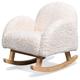 Mini fauteuil à bascule bouclette fourrure/bois blanc 45x53x51 cm