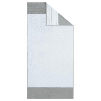 Saunatuch CARL ROSS "double-face", weiß (platin, weiß), B:70cm L:200cm, Frottee, Obermaterial: 100% Baumwolle, Handtücher (Packung), mit 2 Aufhängekordeln Image