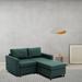 L Shaped Green Sectional Sofa Loveseat Recliners Sofa Bed for Living Room, Sleeper Sofa Reclining Loveseat with Ottoman