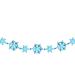 8' Shiny Blue Snowflake Shaped Beaded Christmas Garland