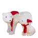 Set of 2 LED Lighted Chenille Polar Bears Outdoor Christmas Decorations - 33"