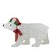 19" Lighted White 2-D Glittered Polar Bear Christmas Yard Art Decoration