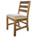 Oal 19 Inch Dining Chair, Set of 2, Pine Wood, Padded, Light Brown Wood