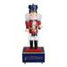 12" Red and Navy Nutcracker Drummer Animated and Musical Christmas Figure