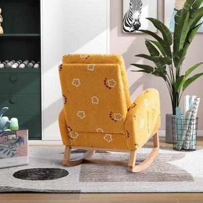 Modern Rocking Chair for Nursery,With Side Pocket and Upholstered - 26.8" x 38.2" x 39"