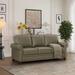 82" Faux Leather Sofa with Nailhead Trim,Traditional 3 Seater Couch with Rolled Arms