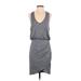 Banana Republic Casual Dress - Mini Scoop Neck Sleeveless: Gray Print Dresses - Women's Size Small