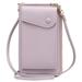 Cell Phone Bag PU Leather Crossbody Cellphone Purse for Women Shoulder Bag Wallet Handbag with Shoulder Strap-Light Purple
