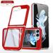 Ultra Hybrid Designed for Samsung Galaxy Z Flip 5 5G Case Clear Hard PC Back TPU Bumper with Shockproof Air Cushion Case for Samsung Galaxy Z Flip 5 - Crystal Clear Red