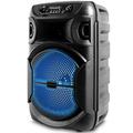 8 Inch Portable 500 Watts Bluetooth Speaker W/Woofer & Tweeter And Portable Microphone W/Digital Processing XLR To 1/4 For Karaoke (Black Speaker)